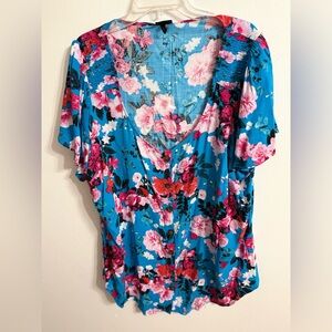 Torrid Rayon Slub Button-Front Flutter Sleeve Top SZ 3x